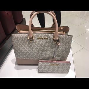Michael Kors large satchel with matching wallet